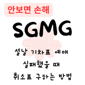 설날 기차표 예매 실패했을 때 취소표 구하는 방법(안보면 손해)