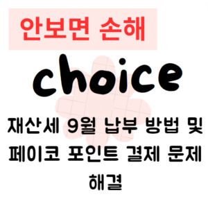재산세 9월 납부 방법 및 페이코 포인트 결제 문제 해결